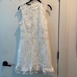 SHEIN Eilly Bazar Zip Back Ruffle Hem Lace Dress size: M